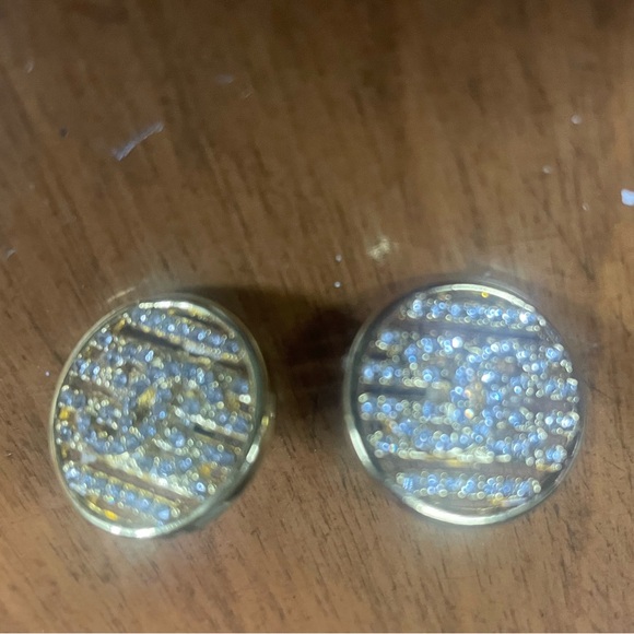 Upcycled Chanel buttons into pierced earrings. - Picture 2 of 7